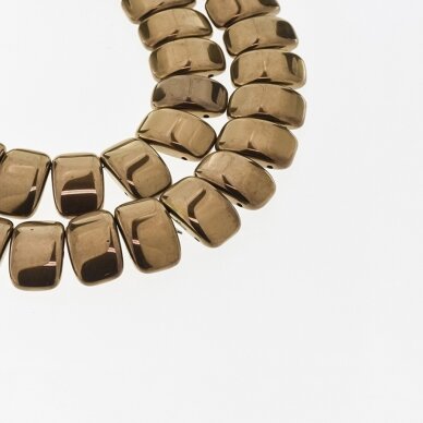 Hematite, Reconstituted, Puffed Rectangular Bead, Double Drilled, Brown, 39-40 cm/strand, 5x2x2 mm Hematite, Reconstituted, Puffed Rectangular Bead, Double Drilled, Brown, 39-40 cm/strand, 5x2x2 mm