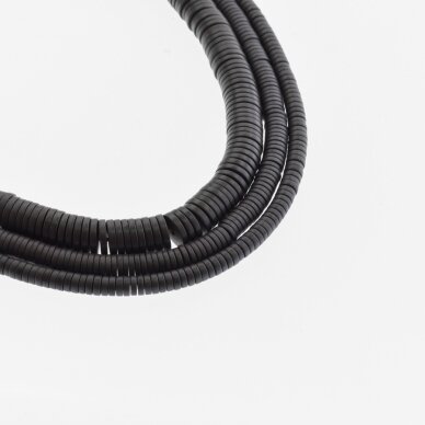 Hematitas, regeneruotas, matinis, heishi rondelės forma, juoda spalva, 39-40 cm/gija, 2x1, 3x1, 4x1, 6x1, 6x2 mm Hematitas, regeneruotas, matinis, heishi rondelės forma, juoda spalva, 39-40 cm/gija, 2x1, 3x1, 4x1, 6x1, 6x2 mm