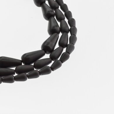 Hematitas, regeneruotas, matinis, lašo forma, juoda spalva, 39-40 cm/gija, 5x8, 6x9, 6x12, 8x12, 8x16 mm Hematitas, regeneruotas, matinis, lašo forma, juoda spalva, 39-40 cm/gija, 5x8, 6x9, 6x12, 8x12, 8x16 mm