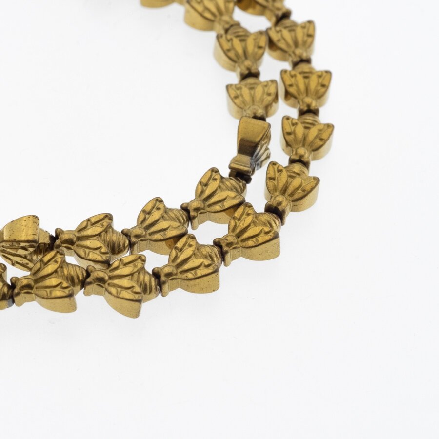 Hematite, Reconstituted, Bee Bead, Dark Gold, 39-40 cm/strand, 8x10 mm Hematite, Reconstituted, Bee Bead, Dark Gold, 39-40 cm/strand, 8x10 mm