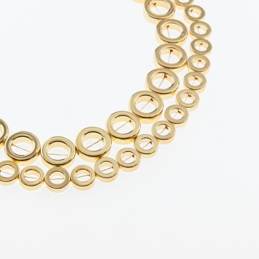 Hematite, Reconstituted, Electroplated, Ring Bead, Gold, 39-40 cm/strand, 8, 10, 12, 14, 16 mm Hematite, Reconstituted, Electroplated, Ring Bead, Gold, 39-40 cm/strand, 8, 10, 12, 14, 16 mm