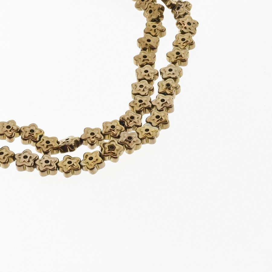 Hematite, Reconstituted, Flower Bead, Two Ways Drilled, Brown, 39-40 cm/strand, 6x3 mm Hematite, Reconstituted, Flower Bead, Two Ways Drilled, Brown, 39-40 cm/strand, 6x3 mm