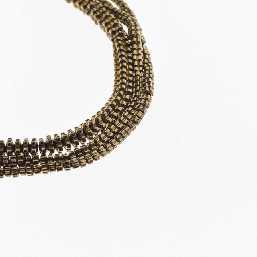 Hematite, Reconstituted, Flower Rondelle Bead, Brown, 39-40 cm/strand, 3x2 mm