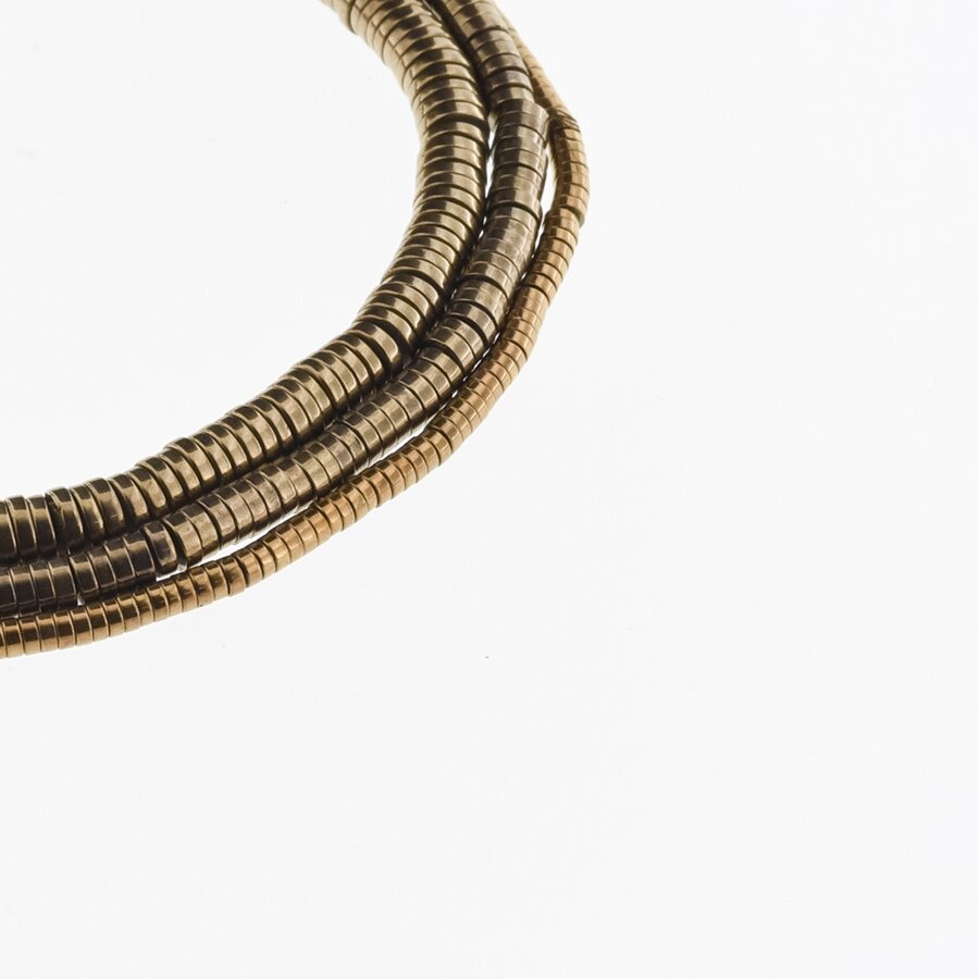 Hematite, Reconstituted, Heishi Rondelle Bead, Brown, 39-40 cm/strand, 2x1 mm