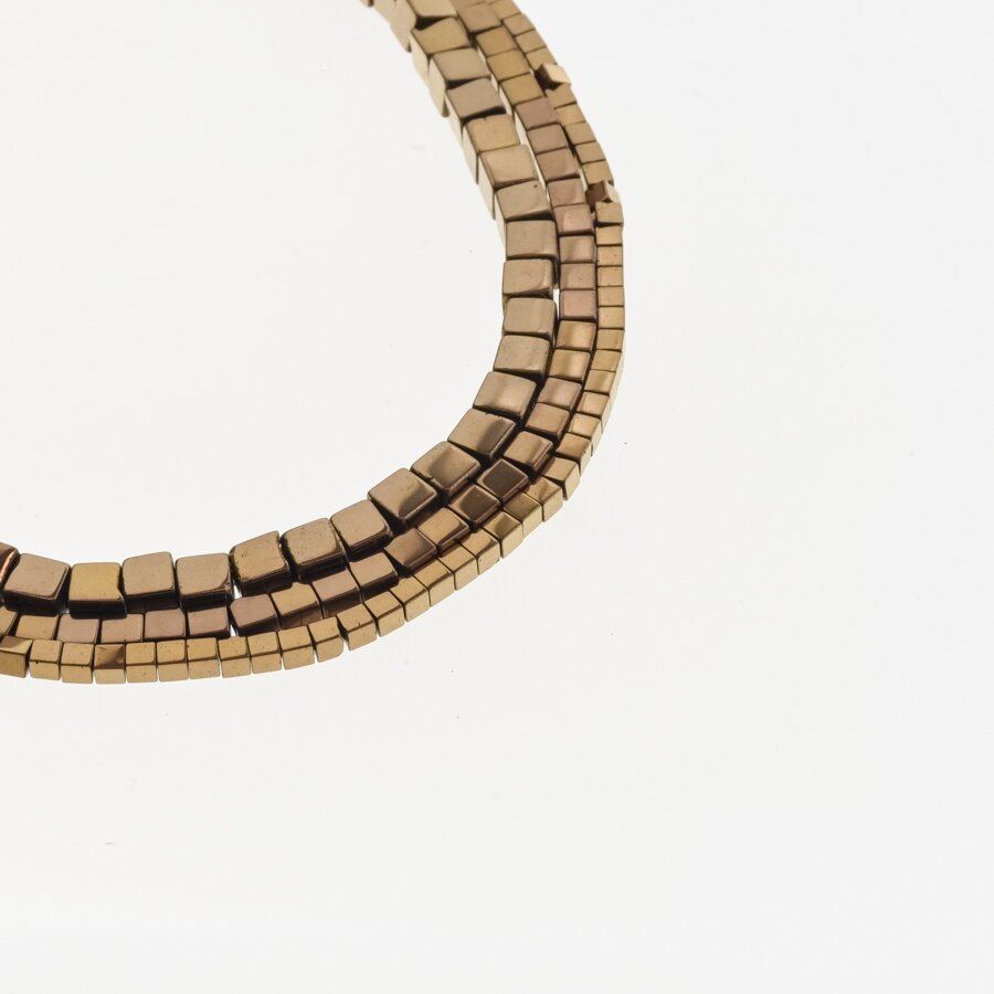 Hematite, Reconstituted, Cube Bead, Brown, 39-40 cm/strand, 1 mm Hematite, Reconstituted, Cube Bead, Brown, 39-40 cm/strand, 1 mm