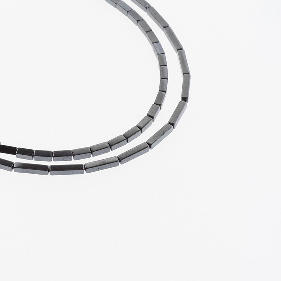 Hematite, Reconstituted, Square Tube Bead, Black, 39-40 cm/strand, 1x3 mm