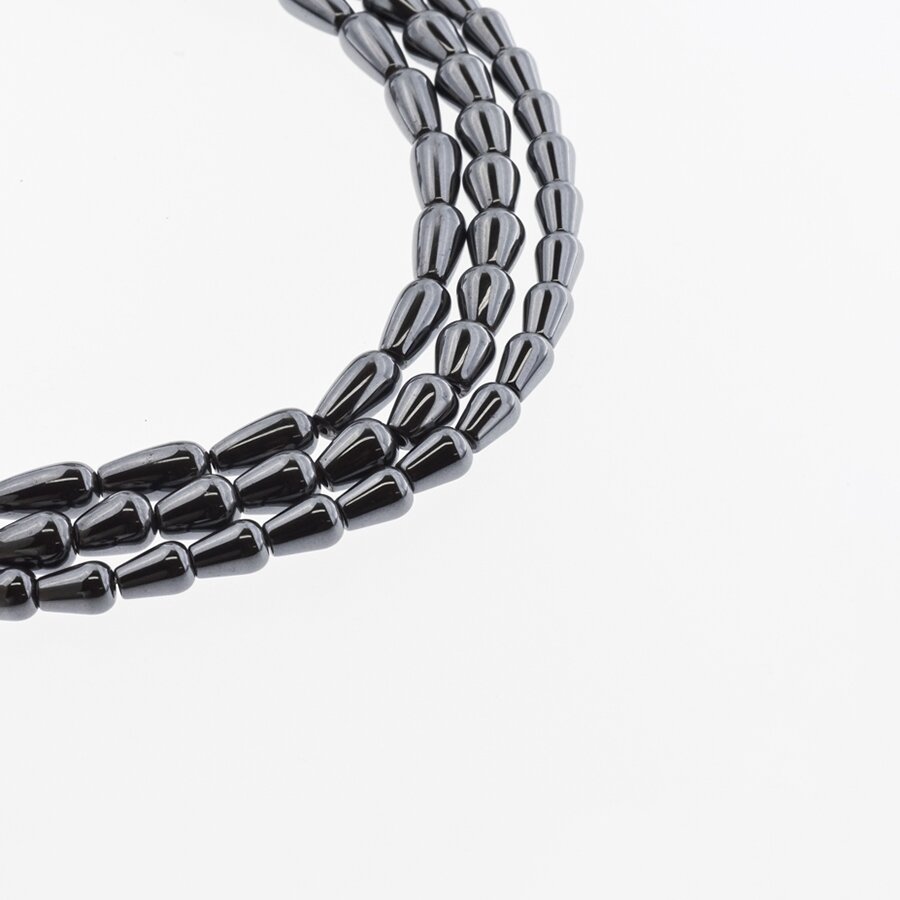 Hematitas, regeneruotas, lašo forma, juoda spalva, 39-40 cm/gija, 5x8, 6x9, 6x12, 8x12, 8x16 mm Hematitas, regeneruotas, lašo forma, juoda spalva, 39-40 cm/gija, 5x8, 6x9, 6x12, 8x12, 8x16 mm