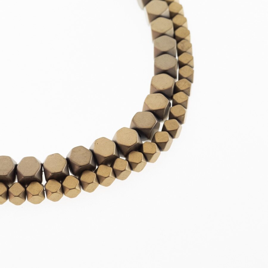 Hematite, Reconstituted, Matte Truncated Cube Bead, Khaki Gold, 39-40 cm/strand, 1.5x1.5, 2x2, 3x3, 4x4, 6x6, 8x8 mm Hematite, Reconstituted, Matte Truncated Cube Bead, Khaki Gold, 39-40 cm/strand, 1.5x1.5, 2x2, 3x3, 4x4, 6x6, 8x8 mm