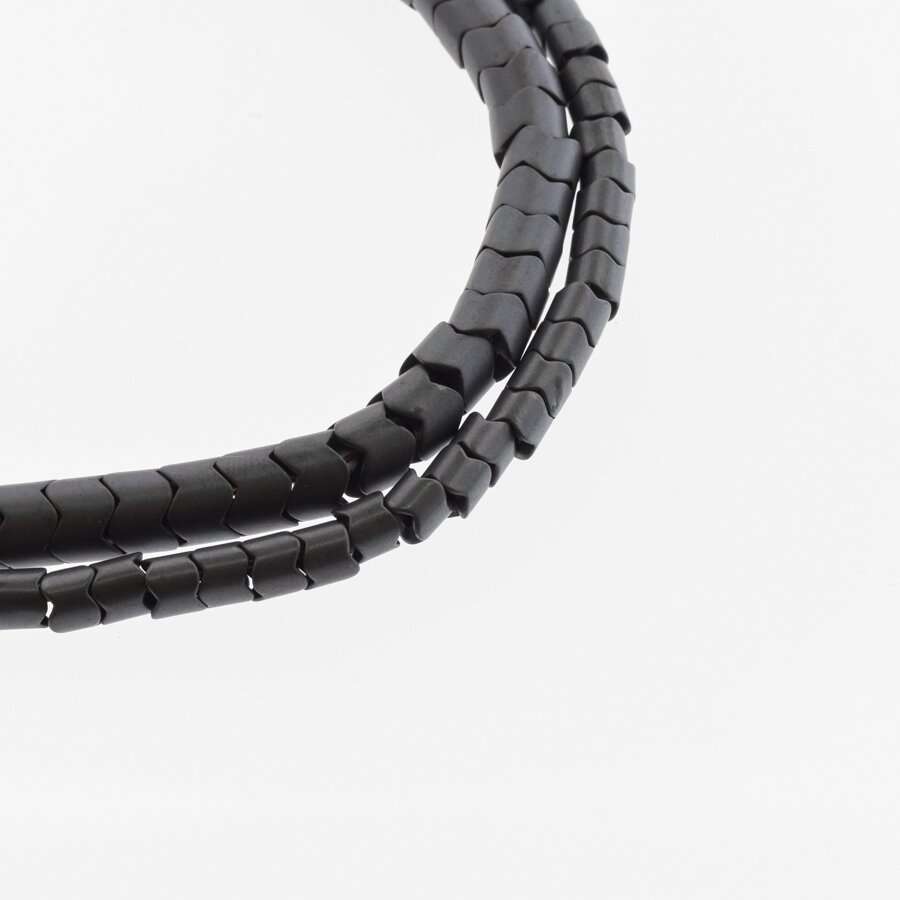 Hematite, Reconstituted, Matte Gear Rondelle Bead, Black, 39-40 cm/strand, 5x5 mm Hematite, Reconstituted, Matte Gear Rondelle Bead, Black, 39-40 cm/strand, 5x5 mm