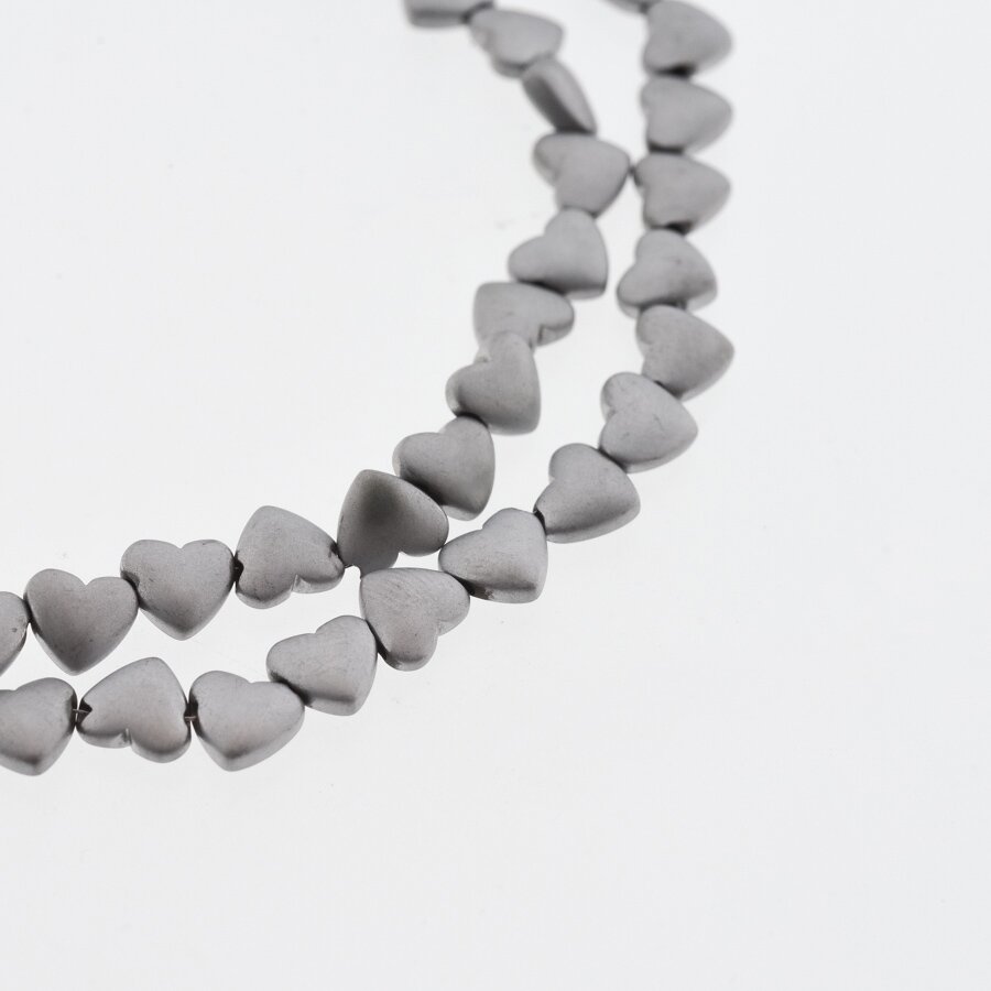 Hematite, Reconstituted, Matte Horizontally-drilled Puffed Heart Bead, Black, 39-40 cm/strand, 6 mm Hematite, Reconstituted, Matte Horizontally-drilled Puffed Heart Bead, Black, 39-40 cm/strand, 6 mm