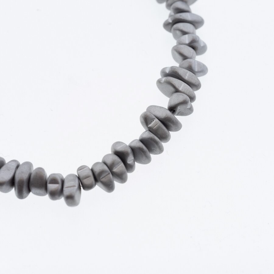 Hematite, Reconstituted, Matte Chip Bead, Nickel Grey, 39-40 cm/strand, about 5-8 mm Hematite, Reconstituted, Matte Chip Bead, Nickel Grey, 39-40 cm/strand, about 5-8 mm