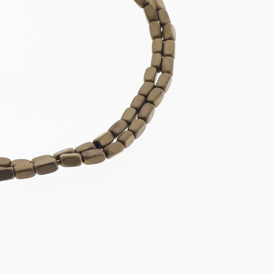 Hematite, Reconstituted, Matte Rounded Square Tube Bead, Brown, 39-40 cm/strand, 2x4 mm Hematite, Reconstituted, Matte Rounded Square Tube Bead, Brown, 39-40 cm/strand, 2x4 mm