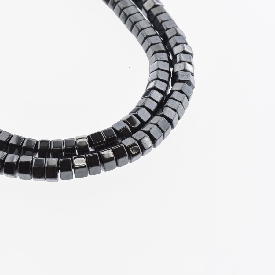 Hematite, Reconstituted, Hexagon Rondelle Bead, Black, 39-40 cm/strand, 2x1 mm