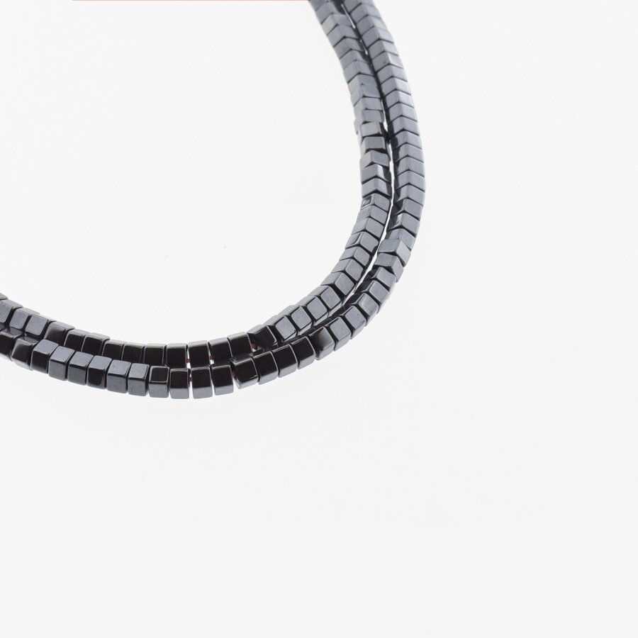 Hematite, Reconstituted, Hexagon Rondelle Bead, Black, 39-40 cm/strand, 2x1 mm