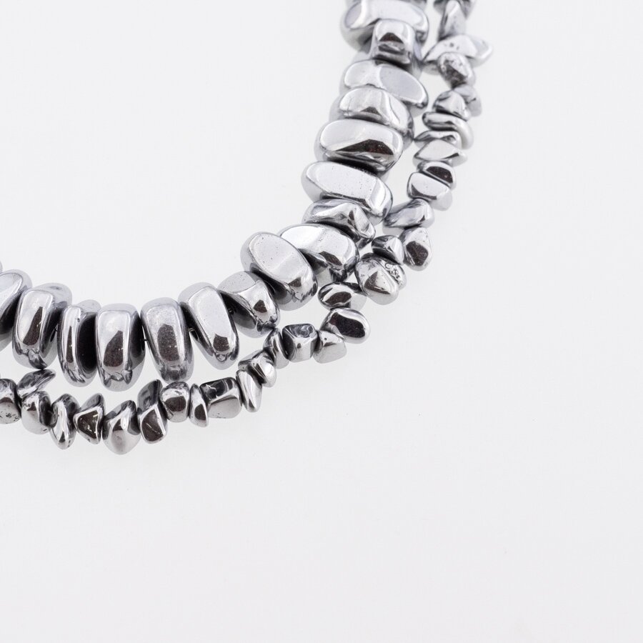 Hematite, Reconstituted, Chip Bead, Nickel Grey, 39-40 cm/strand, about 5-8, 8-12 mm Hematite, Reconstituted, Chip Bead, Nickel Grey, 39-40 cm/strand, about 5-8, 8-12 mm