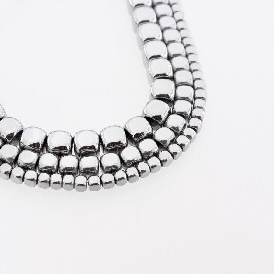 Hematite, Reconstituted, Rounded Cube Bead, Nickel Grey, 39-40 cm/strand, 2, 3, 4, 6, 8 mm Hematite, Reconstituted, Rounded Cube Bead, Nickel Grey, 39-40 cm/strand, 2, 3, 4, 6, 8 mm
