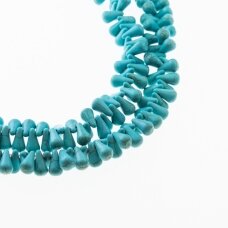 Howlite, Imitation, Dyed, Top-drilled Teardrop Bead, Turquoise Blue, 37-39 cm/strand, 6x12 mm