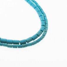 Howlite, Imitation, Dyed, Tube Bead, Turquoise Blue, 37-39 cm/strand, 4x6, 6x8 mm