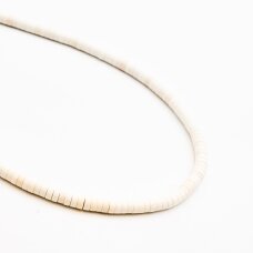 Howlit, imitacja, kształt rondelle heishi, beżowy kolor, 37-39 cm/sznur, 6x3 mm