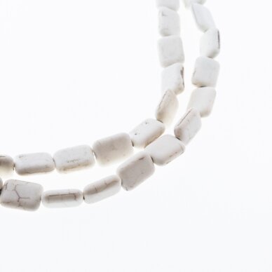 Howlite, Imitation, Puffed Rectangular/Pillow Bead, Beige, 37-39 cm/strand, 10x16 mm Howlite, Imitation, Puffed Rectangular/Pillow Bead, Beige, 37-39 cm/strand, 10x16 mm