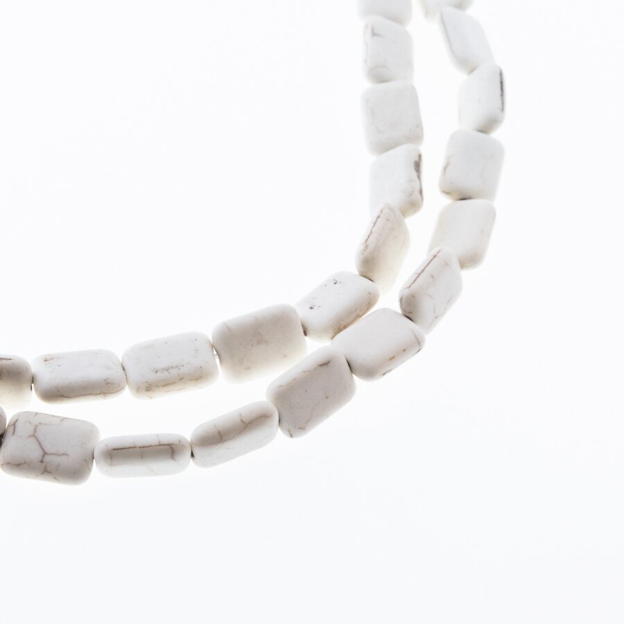 Howlite, Imitation, Puffed Rectangular/Pillow Bead, Beige, 37-39 cm/strand, 10x16 mm Howlite, Imitation, Puffed Rectangular/Pillow Bead, Beige, 37-39 cm/strand, 10x16 mm