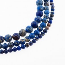 Impression Jasper (Chinese Yellow Wax Stone), Natural, Dyed, Round Bead, Royal Blue, 37-39 cm/strand, 4, 6, 8, 10, 12 mm