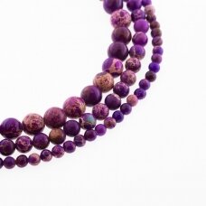 Impression Jasper (Chinese Yellow Wax Stone), Natural, Dyed, Round Bead, Violet, 37-39 cm/strand, 4, 6, 8, 10, 12 mm