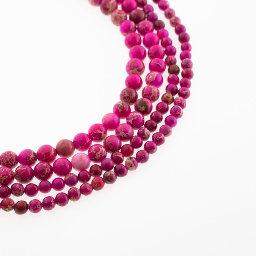 Impression Jasper (Chinese Yellow Wax Stone), Natural, Dyed, Round Bead, Dark Pink, 37-39 cm/strand, 4, 6, 8, 10, 12 mm Impression Jasper (Chinese Yellow Wax Stone), Natural, Dyed, Round Bead, Dark Pink, 37-39 cm/strand, 4, 6, 8, 10, 12 mm