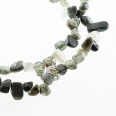 Indian Agate, Natural, B Grade, Top-drilled Rounded Chip Bead, Green, 37-39 cm/strand, about 8x10-12x18 mm