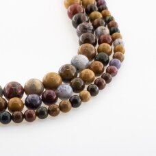 Indian Ocean Jasper, Natural, B Grade, Round Bead, Multicolor, 37-39 cm/strand, 6,  8, 10, 12 mm