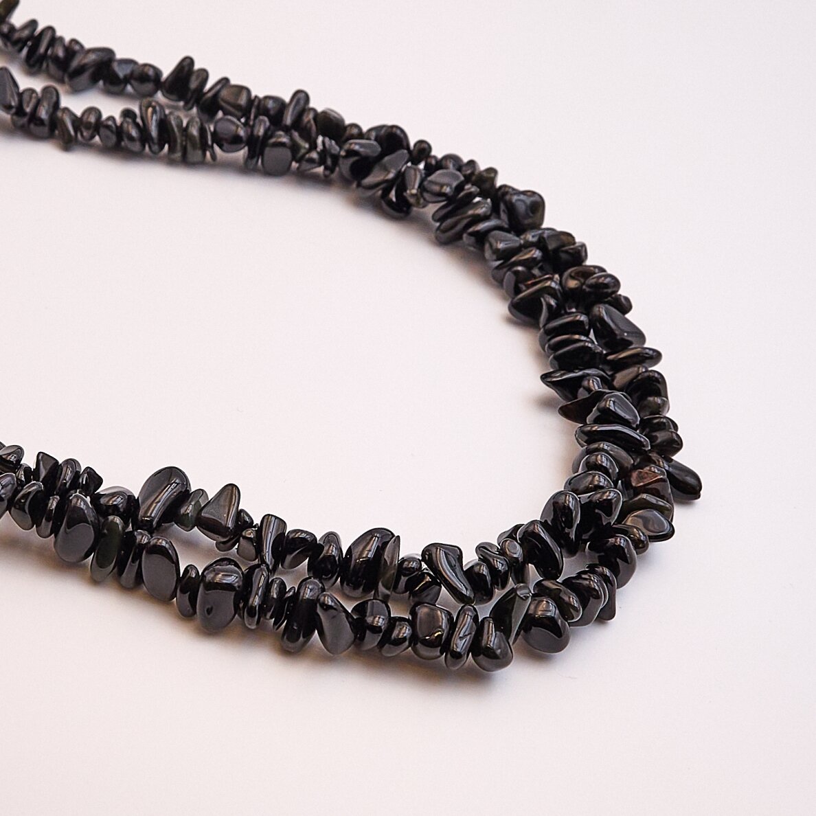 Black Obsidian, Natural, AB Grade, Chip Bead, 80-83 cm/strand, about 5-8 mm