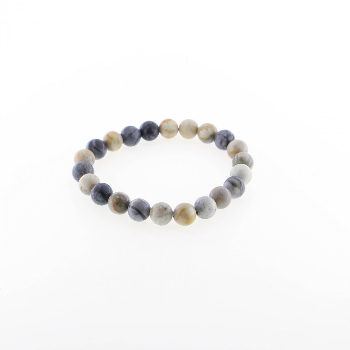 Black silk stone stone bracelet, 19cm long, 8mm wide