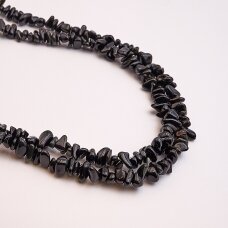 Black Obsidian, Natural, AB Grade, Chip Bead, 80-83 cm/strand, about 5-8 mm Black Obsidian, Natural, AB Grade, Chip Bead, 80-83 cm/strand, about 5-8 mm