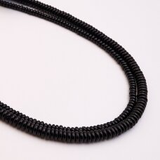 Juodas oniksas, natūralus, AB kokybė, abacus rondelės forma, 37-39 cm/gija, 2x6 mm Juodas oniksas, natūralus, AB kokybė, abacus rondelės forma, 37-39 cm/gija, 2x6 mm