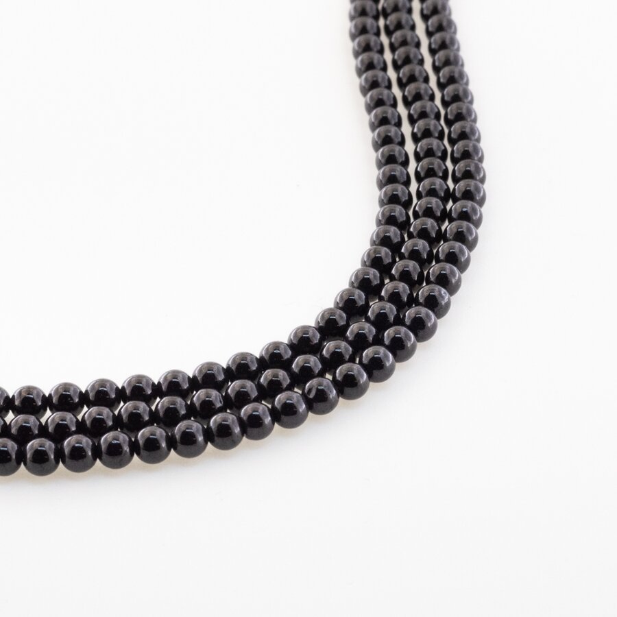 Black Spinel, Natural, B Grade, Round Bead, 37-39 cm/strand, 4 mm Black Spinel, Natural, B Grade, Round Bead, 37-39 cm/strand, 4 mm
