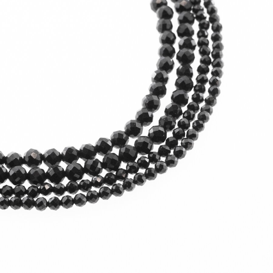 Black Spinel, Natural, B Grade, Faceted Round Bead, 37-39 cm/strand, 2, 3 mm Black Spinel, Natural, B Grade, Faceted Round Bead, 37-39 cm/strand, 2, 3 mm