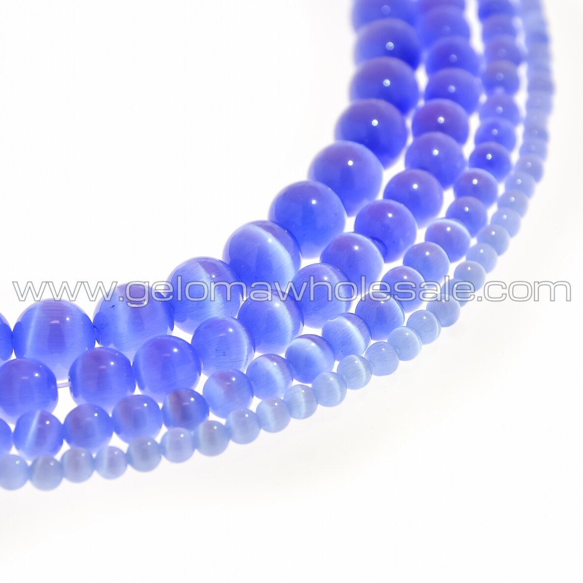 Kocie oko-szkło, kształt okrągły, #07 niebieski dżins kolor, sznur, 4, 6, 8, 10, 12 mm Kocie oko-szkło, kształt okrągły, #07 niebieski dżins kolor, sznur, 4, 6, 8, 10, 12 mm