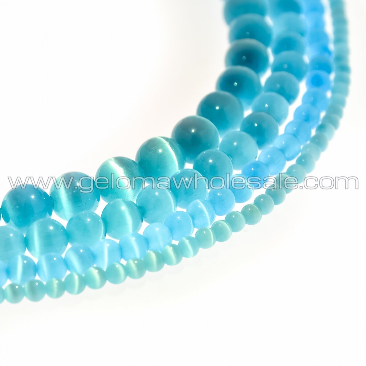 Cat's Eye Glass, Round Bead, #29 Sky Blue, 4, 6, 8, 10, 12 mm Cat's Eye Glass, Round Bead, #29 Sky Blue, 4, 6, 8, 10, 12 mm