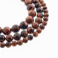 Mixed Goldstone/Aventurine Glass, Synthetic, AB Grade, Round Bead, Brown-Blue-39 cm/strand, 4, 6, 8, 10, 12, 14 mm