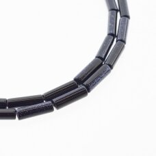 Kairo naktis, sintetinis, AB kokybė, vamzdžio forma, tamsi mėlyna spalva, 37-39 cm/gija, 4x13 mm