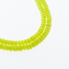 Cat's Eye Glass, Abacus Rondelle Bead, #22 Lime Green, 8x5, 10x8, 12x8 mm