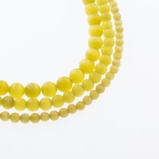 Cat's Eye Glass, Round Bead, #19 Mustard Yellow, 4, 6, 8, 10, 12 mm