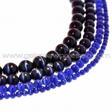 Kocie oko-szkło, kształt okrągły, #23 ciemnoniebieski kolor, sznur, 4, 6, 8, 10, 12 mm Kocie oko-szkło, kształt okrągły, #23 ciemnoniebieski kolor, sznur, 4, 6, 8, 10, 12 mm