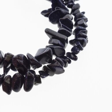 Blue Goldstone/Aventurine Glass, Synthetic, AB Grade, Chip Bead, 80-83 cm/strand, about 5-8, 8-12 mm