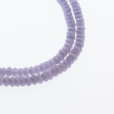 Katės akis-stiklas, abacus rondelės forma, #33 šviesiai violetinė spalva, 8x5, 10x8, 12x10 mm