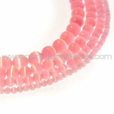Katės akis-stiklas, apvali forma, #12 rožinė spalva, 4, 6, 8, 10, 12 mm Katės akis-stiklas, apvali forma, #12 rožinė spalva, 4, 6, 8, 10, 12 mm