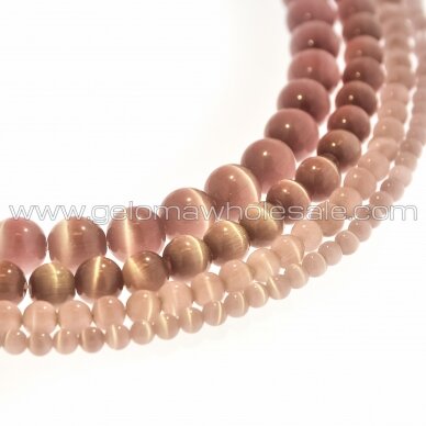 Cat's Eye Glass, Round Bead, #15 Light Pink, 4, 6, 8, 10, 12 mm Cat's Eye Glass, Round Bead, #15 Light Pink, 4, 6, 8, 10, 12 mm
