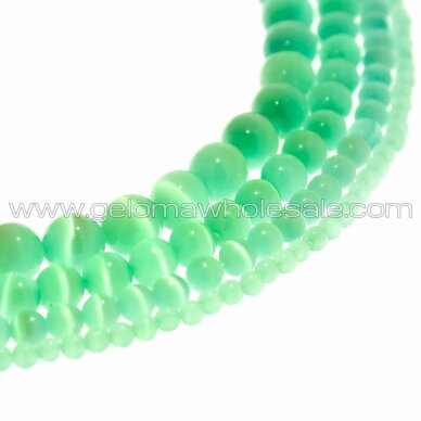 Katės akis-stiklas, apvali forma, #17 šviesiai žalia spalva, 4, 6, 8, 10, 12 mm Katės akis-stiklas, apvali forma, #17 šviesiai žalia spalva, 4, 6, 8, 10, 12 mm