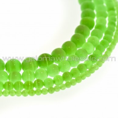 Cat's Eye Glass, Round Bead, #26 Olive Green, 4, 6, 8, 10, 12 mm Cat's Eye Glass, Round Bead, #26 Olive Green, 4, 6, 8, 10, 12 mm