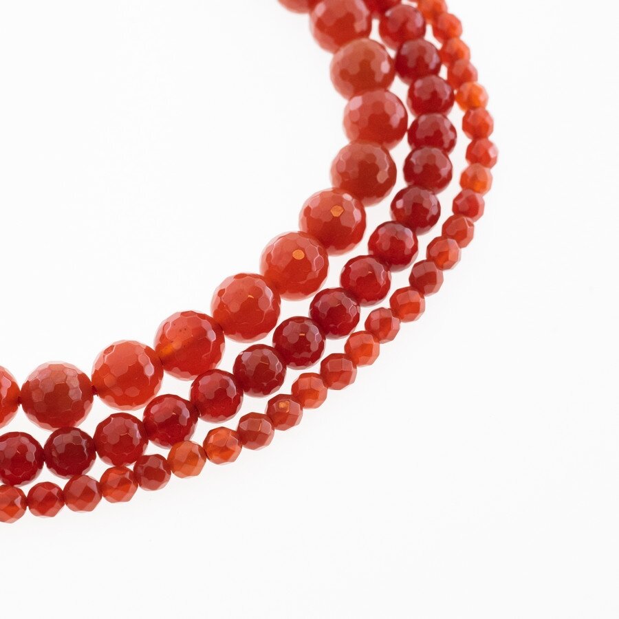 Carnelian, Natural, A Grade, Dyed, Faceted Round Bead, Red, 37-39 cm/strand, 4, 6, 8, 10, 12, 14 mm Carnelian, Natural, A Grade, Dyed, Faceted Round Bead, Red, 37-39 cm/strand, 4, 6, 8, 10, 12, 14 mm